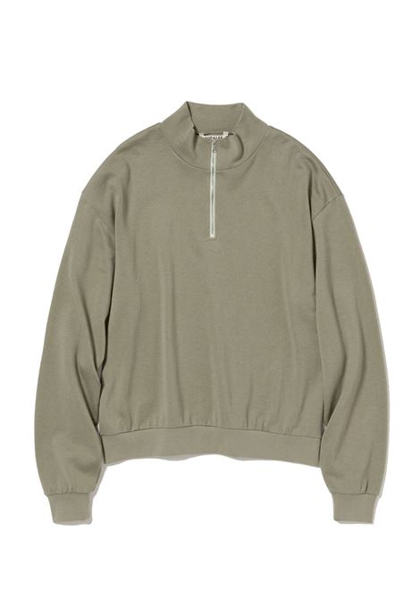 half zip pullover woman khaki AURALEE | A25SP04CUKHAKI GRAY